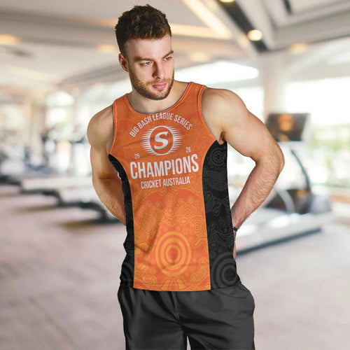 Cricket Australia Perth Champions 2026 Men Tank Top Gold Aboriginal Dot Art