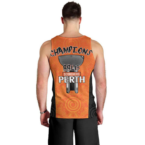 Cricket Australia Perth Champions 2026 Men Tank Top Gold Aboriginal Dot Art