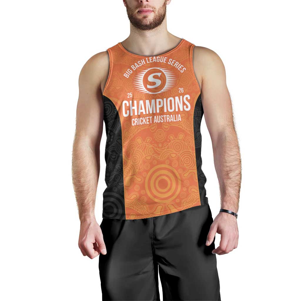 Cricket Australia Perth Champions 2026 Men Tank Top Gold Aboriginal Dot Art