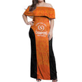 Cricket Australia Perth Champions 2026 Off Shoulder Maxi Dress Gold Aboriginal Dot Art