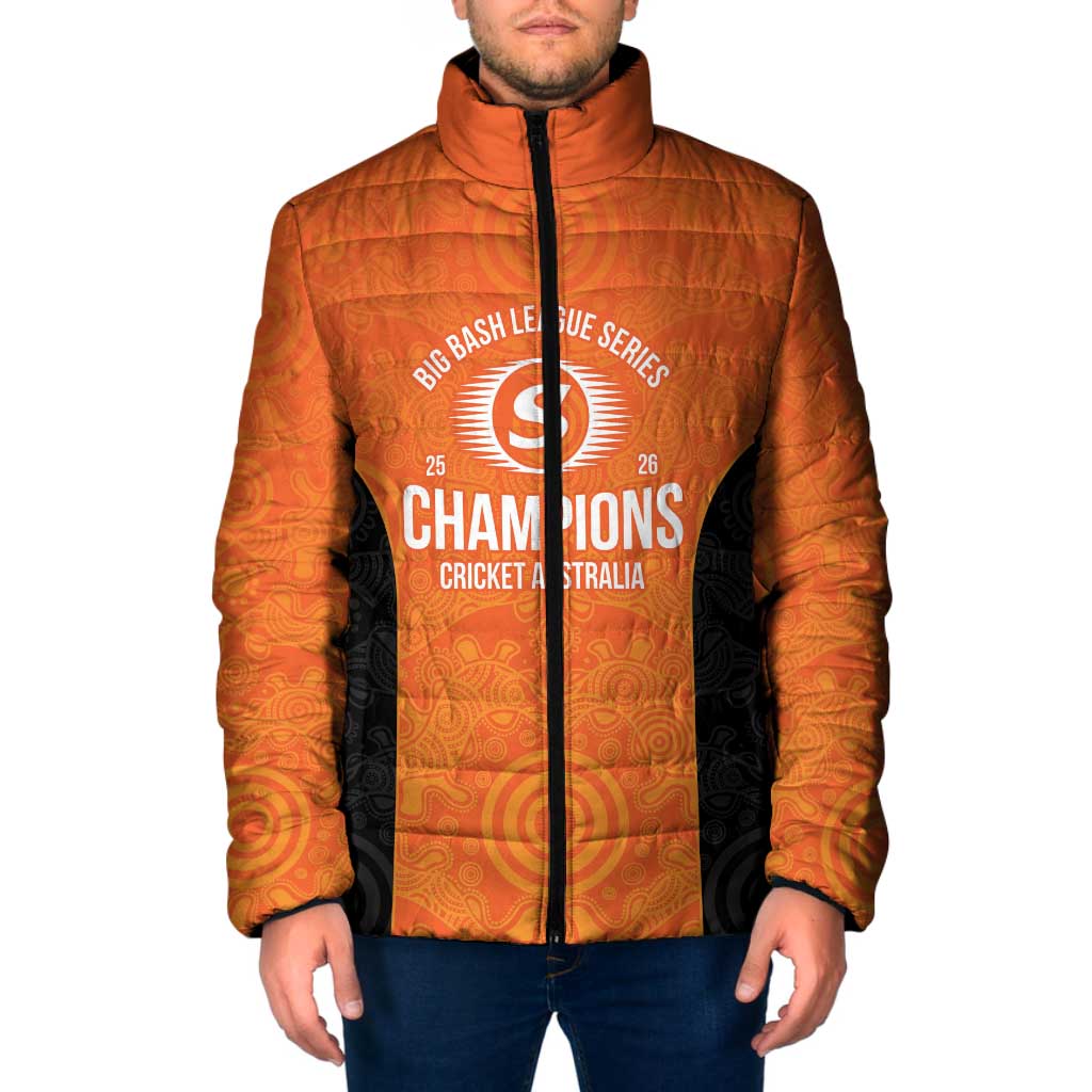 Cricket Australia Perth Champions 2026 Padded Jacket Gold Aboriginal Dot Art
