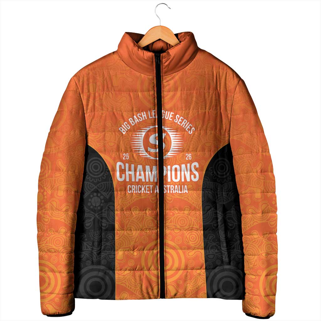 Cricket Australia Perth Champions 2026 Padded Jacket Gold Aboriginal Dot Art