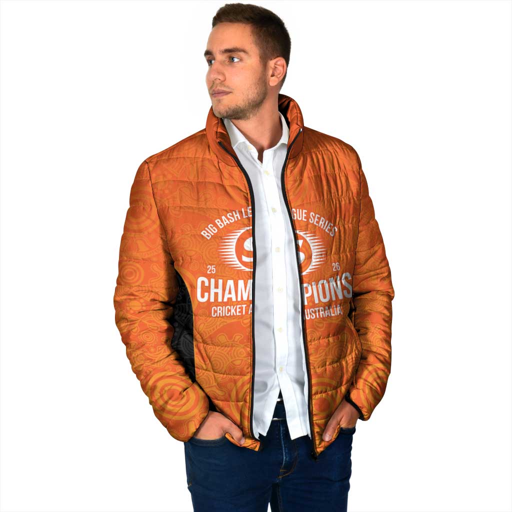 Cricket Australia Perth Champions 2026 Padded Jacket Gold Aboriginal Dot Art