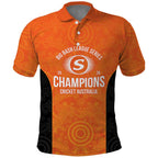 Cricket Australia Perth Champions 2026 Polo Shirt Gold Aboriginal Dot Art