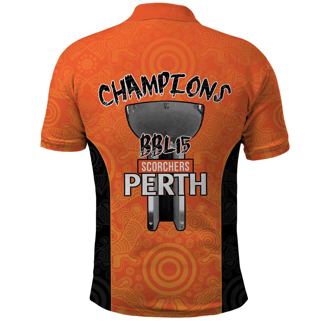 Cricket Australia Perth Champions 2026 Polo Shirt Gold Aboriginal Dot Art