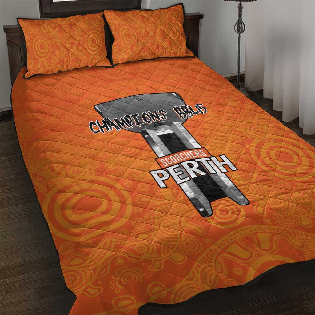 Cricket Australia Perth Champions 2026 Quilt Bed Set Gold Aboriginal Dot Art