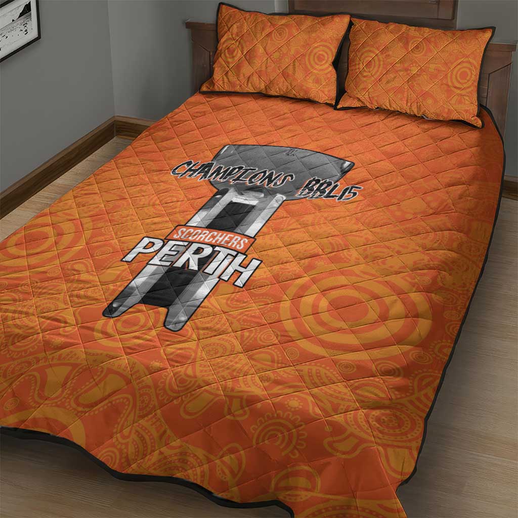 Cricket Australia Perth Champions 2026 Quilt Bed Set Gold Aboriginal Dot Art