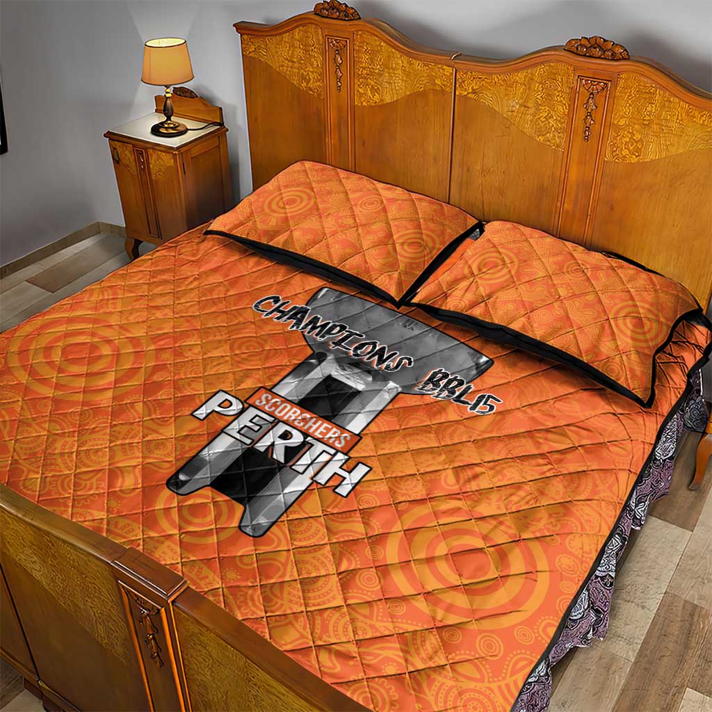 Cricket Australia Perth Champions 2026 Quilt Bed Set Gold Aboriginal Dot Art