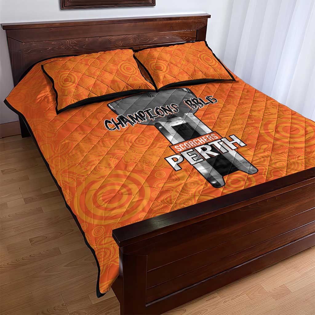Cricket Australia Perth Champions 2026 Quilt Bed Set Gold Aboriginal Dot Art