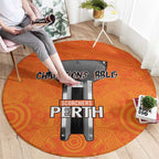 Cricket Australia Perth Champions 2026 Round Carpet Gold Aboriginal Dot Art