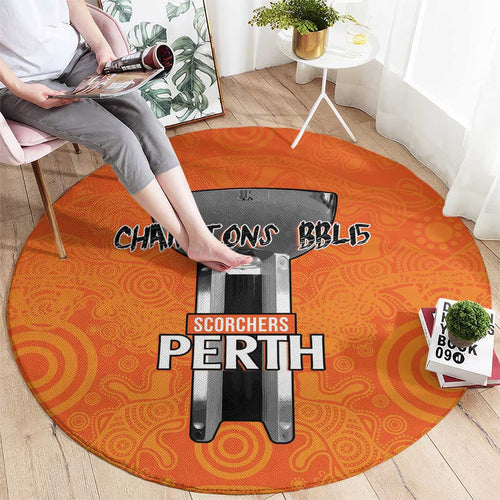 Cricket Australia Perth Champions 2026 Round Carpet Gold Aboriginal Dot Art