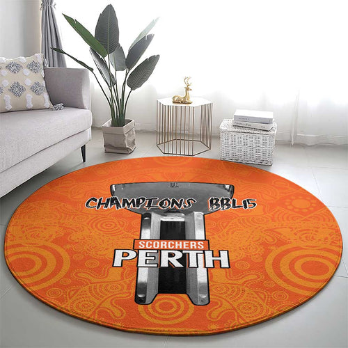 Cricket Australia Perth Champions 2026 Round Carpet Gold Aboriginal Dot Art