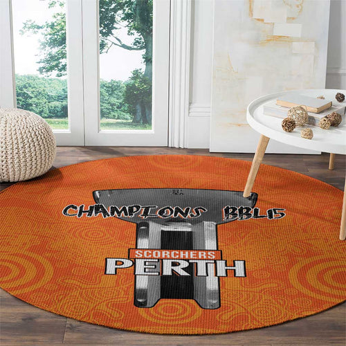 Cricket Australia Perth Champions 2026 Round Carpet Gold Aboriginal Dot Art