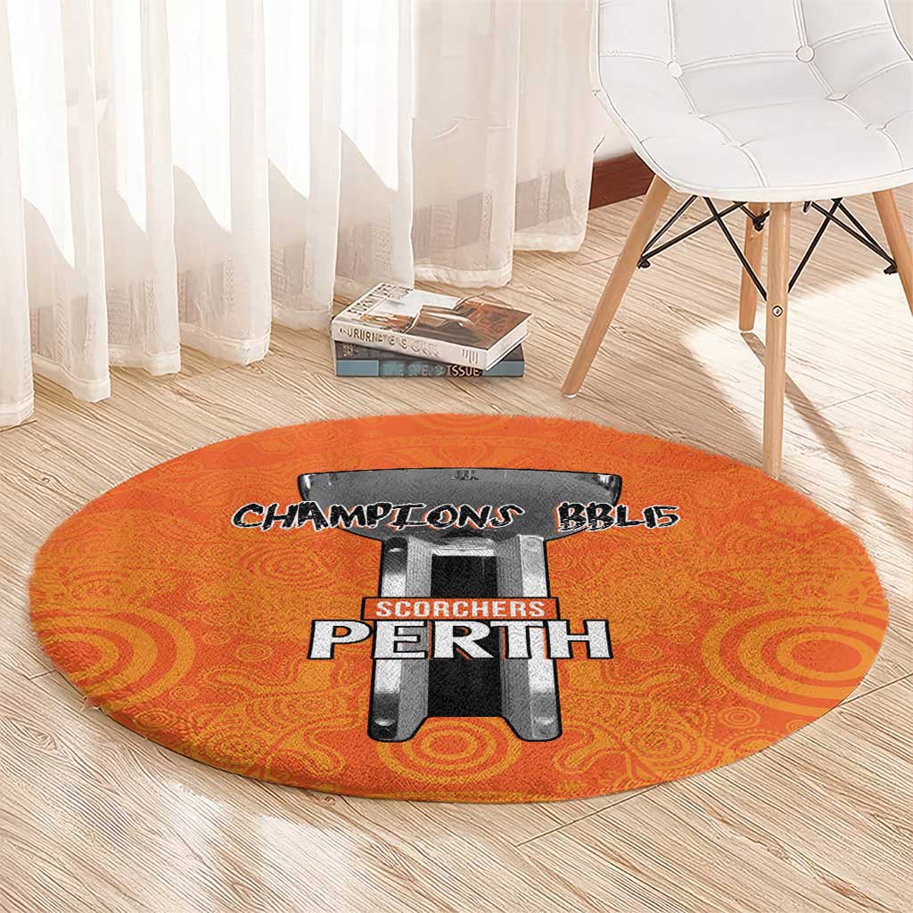 Cricket Australia Perth Champions 2026 Round Carpet Gold Aboriginal Dot Art