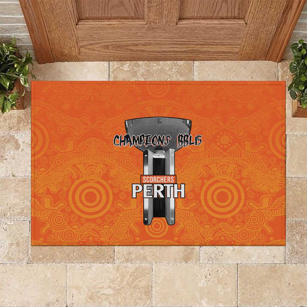 Cricket Australia Perth Champions 2026 Rubber Doormat Gold Aboriginal Dot Art
