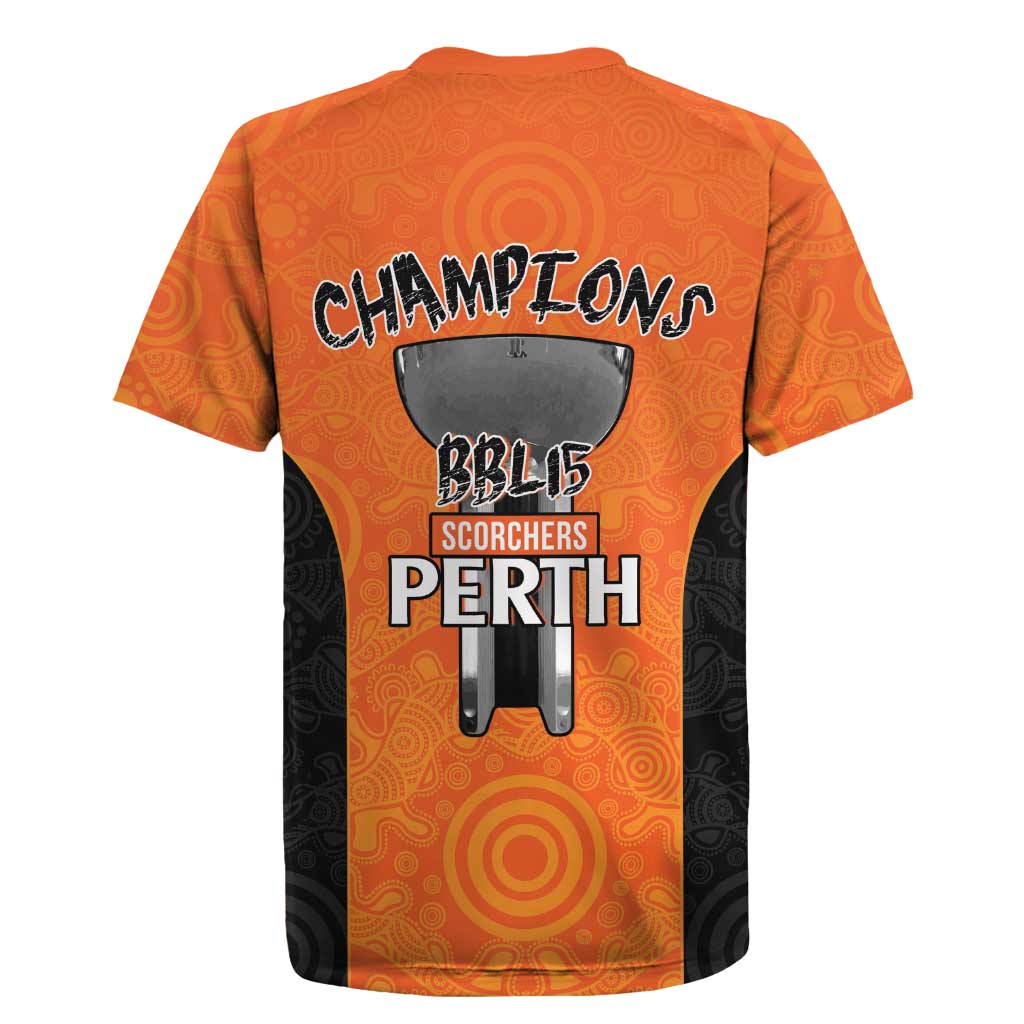 Cricket Australia Perth Champions 2026 Rugby Jersey Gold Aboriginal Dot Art