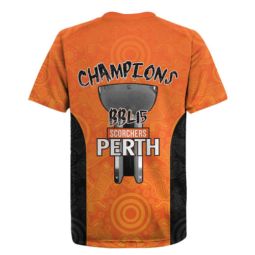 Cricket Australia Perth Champions 2026 Rugby Jersey Gold Aboriginal Dot Art
