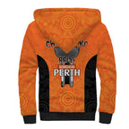 Cricket Australia Perth Champions 2026 Sherpa Hoodie Gold Aboriginal Dot Art