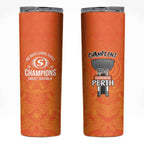 Cricket Australia Perth Champions 2026 Skinny Tumbler Gold Aboriginal Dot Art