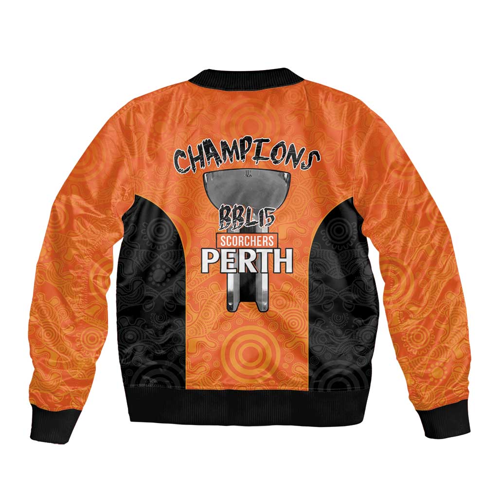 Cricket Australia Perth Champions 2026 Sleeve Zip Bomber Jacket Gold Aboriginal Dot Art