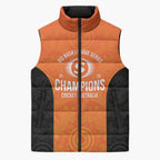 Cricket Australia Perth Champions 2026 Sleeveless Puffer Jacket Gold Aboriginal Dot Art