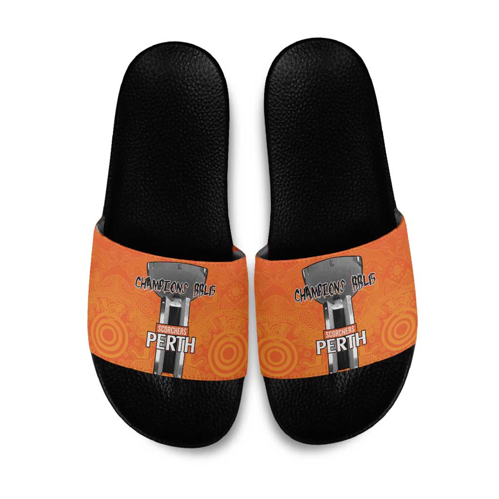 Cricket Australia Perth Champions 2026 Slide Sandals Gold Aboriginal Dot Art