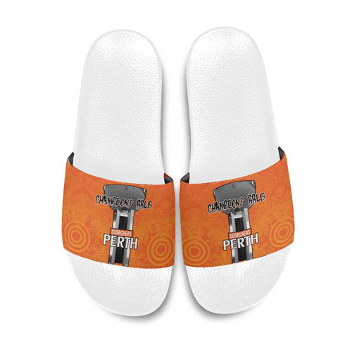Cricket Australia Perth Champions 2026 Slide Sandals Gold Aboriginal Dot Art