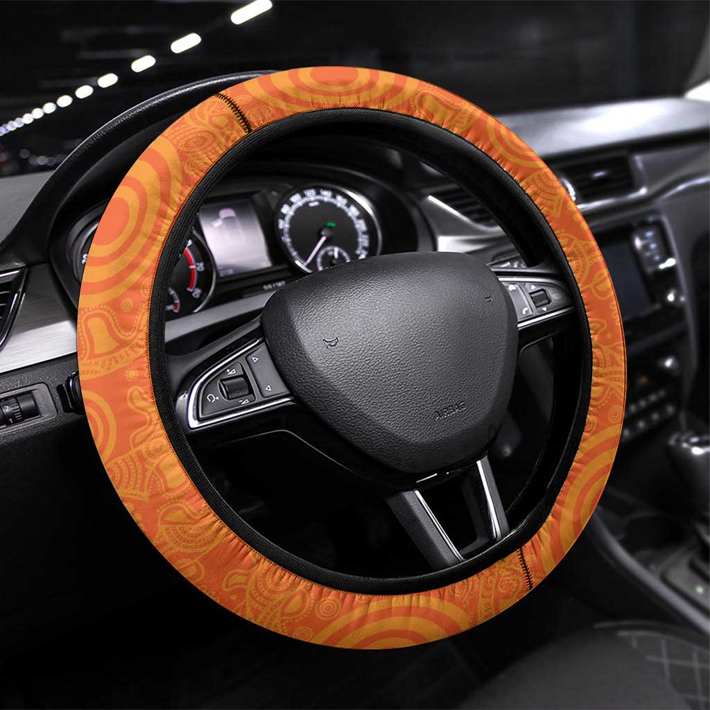 Cricket Australia Perth Champions 2026 Steering Wheel Cover Gold Aboriginal Dot Art