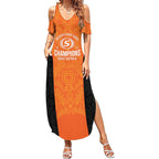Cricket Australia Perth Champions 2026 Summer Maxi Dress Gold Aboriginal Dot Art