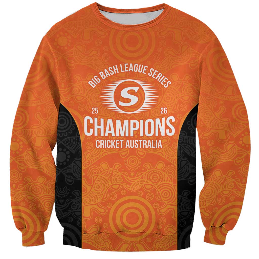 Cricket Australia Perth Champions 2026 Sweatshirt Gold Aboriginal Dot Art
