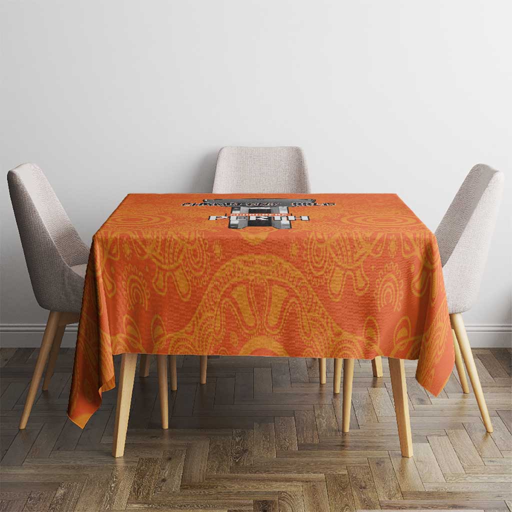 Cricket Australia Perth Champions 2026 Tablecloth Gold Aboriginal Dot Art