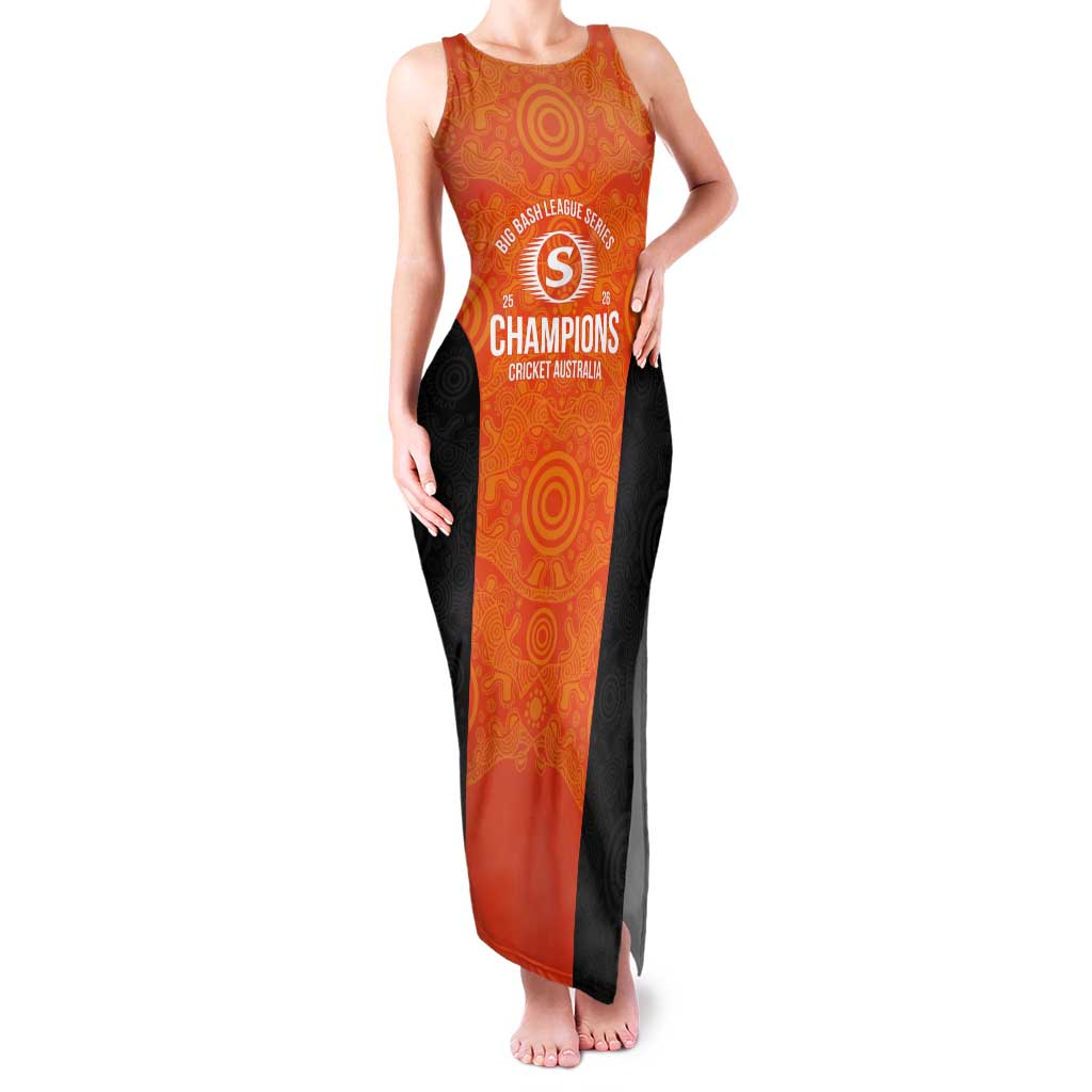 Cricket Australia Perth Champions 2026 Tank Maxi Dress Gold Aboriginal Dot Art