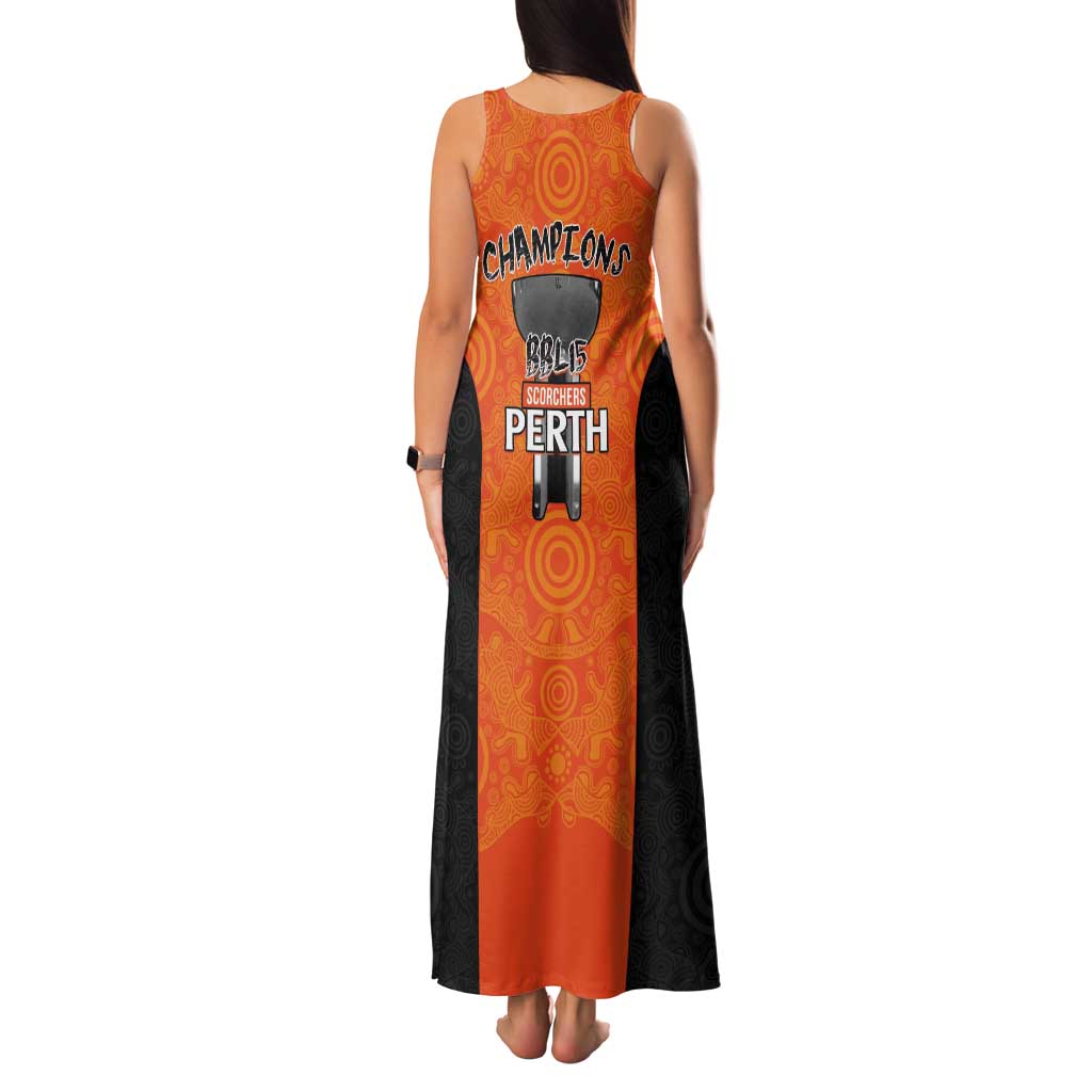 Cricket Australia Perth Champions 2026 Tank Maxi Dress Gold Aboriginal Dot Art