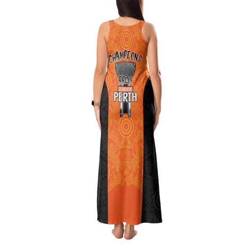 Cricket Australia Perth Champions 2026 Tank Maxi Dress Gold Aboriginal Dot Art