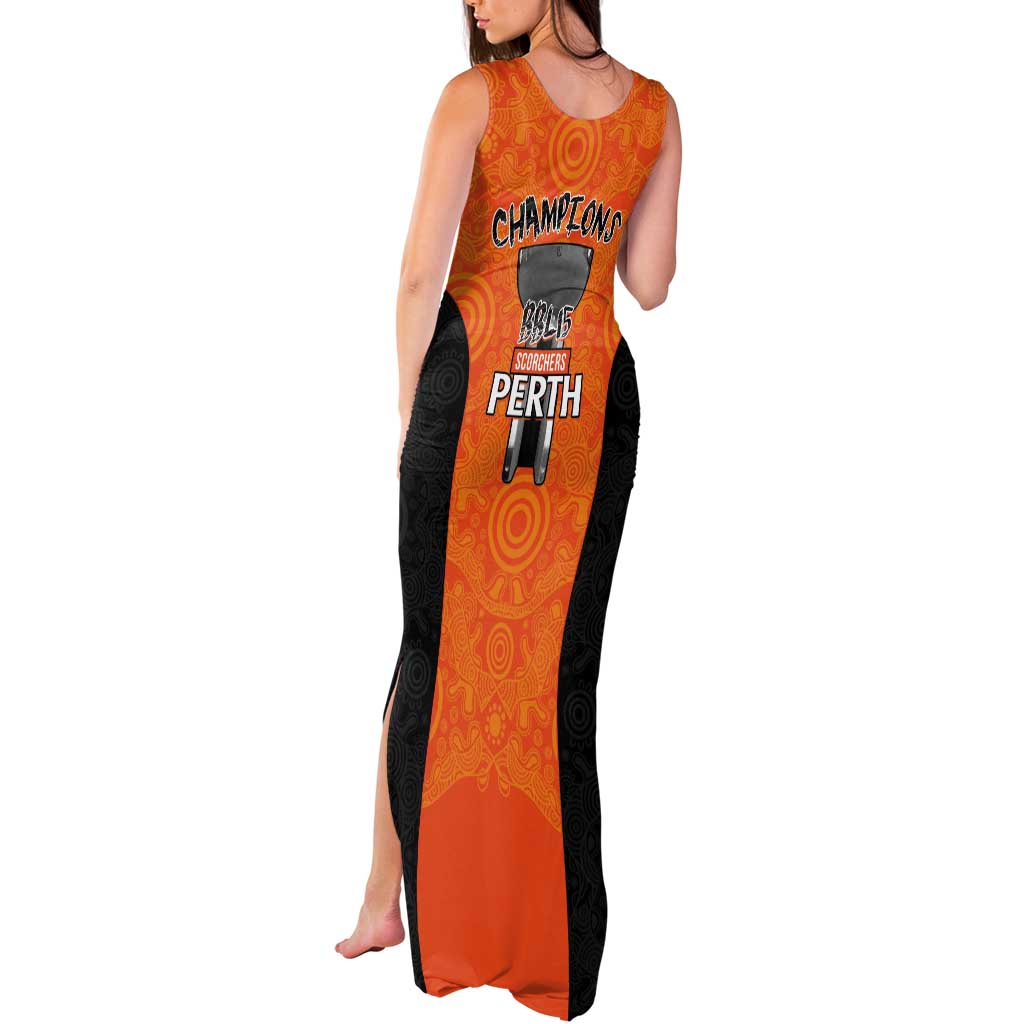 Cricket Australia Perth Champions 2026 Tank Maxi Dress Gold Aboriginal Dot Art