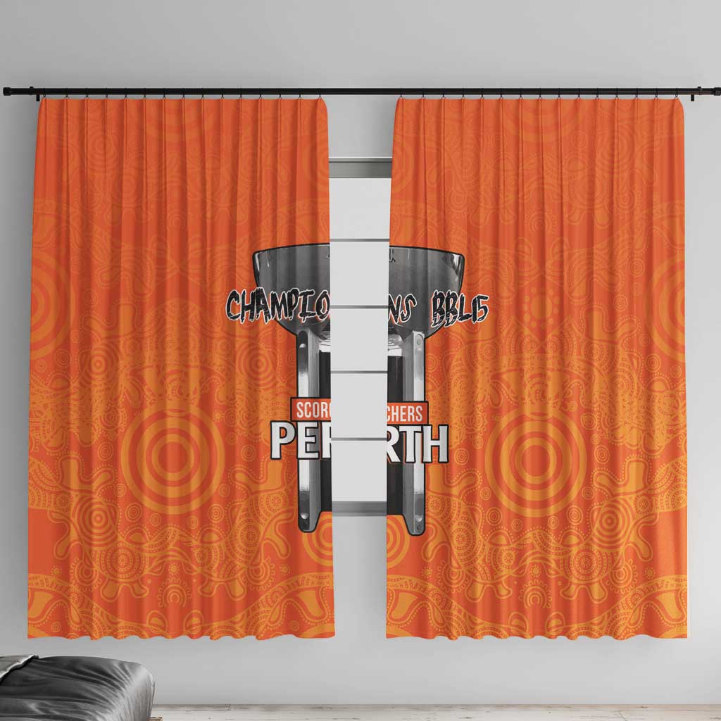 Cricket Australia Perth Champions 2026 Window Curtain Gold Aboriginal Dot Art