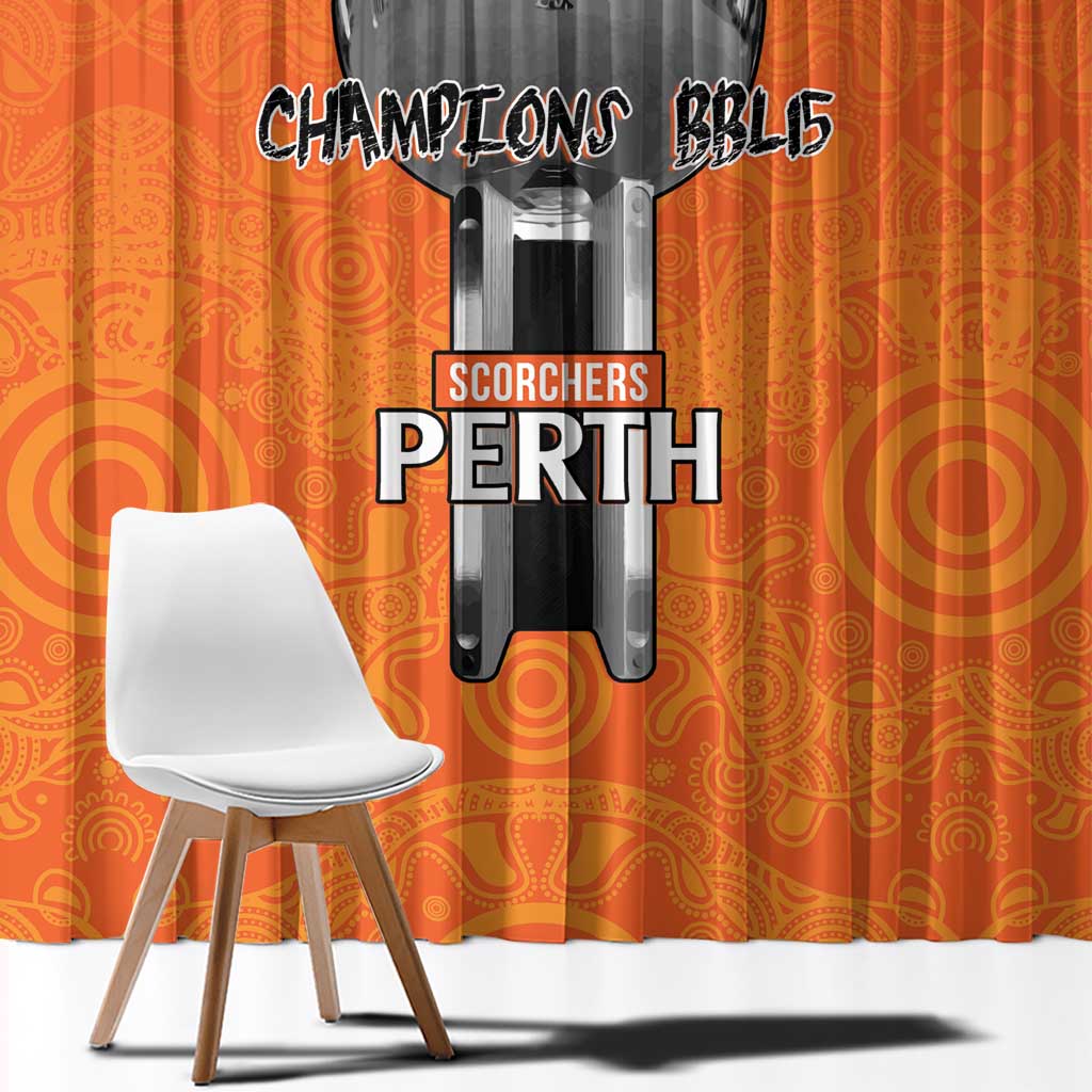 Cricket Australia Perth Champions 2026 Window Curtain Gold Aboriginal Dot Art
