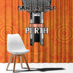 Cricket Australia Perth Champions 2026 Window Curtain Gold Aboriginal Dot Art