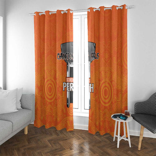 Cricket Australia Perth Champions 2026 Window Curtain Gold Aboriginal Dot Art