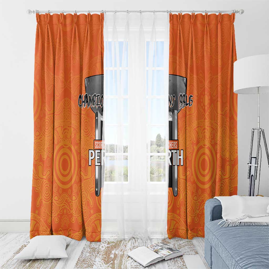 Cricket Australia Perth Champions 2026 Window Curtain Gold Aboriginal Dot Art