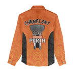 Cricket Australia Perth Champions 2026 Women Casual Shirt Gold Aboriginal Dot Art