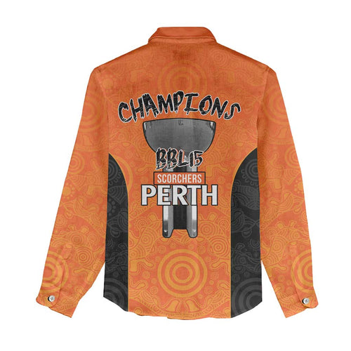 Cricket Australia Perth Champions 2026 Women Casual Shirt Gold Aboriginal Dot Art