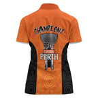 Cricket Australia Perth Champions 2026 Women Polo Shirt Gold Aboriginal Dot Art