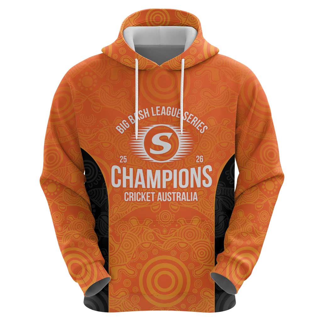 Cricket Australia Perth Champions 2026 Zip Hoodie Gold Aboriginal Dot Art