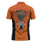 Cricket Australia Perth Champions 2026 Zipper Polo Shirt Gold Aboriginal Dot Art
