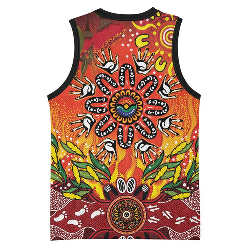 NAIDOC Week 2026 Basketball Jersey 50 Years of Deadly Aboriginal Dot Art