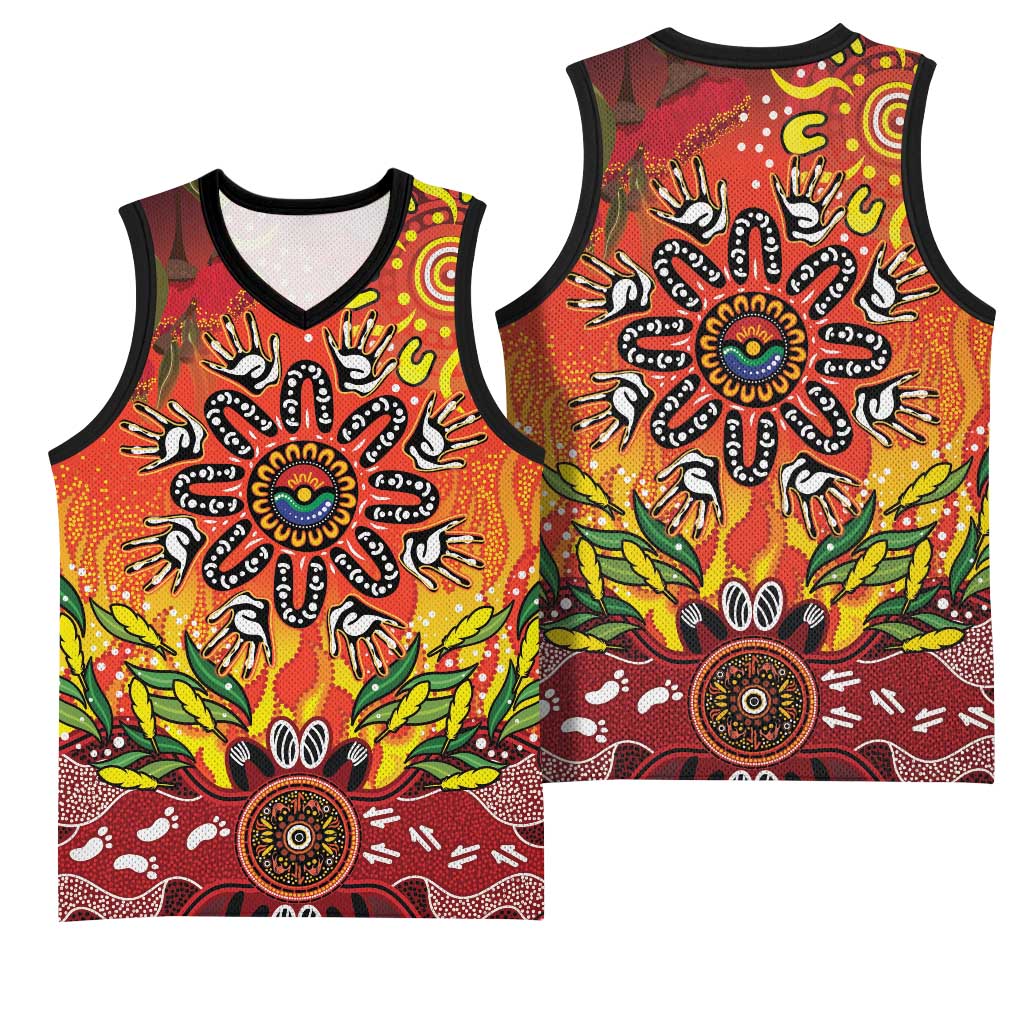 NAIDOC Week 2026 Basketball Jersey 50 Years of Deadly Aboriginal Dot Art