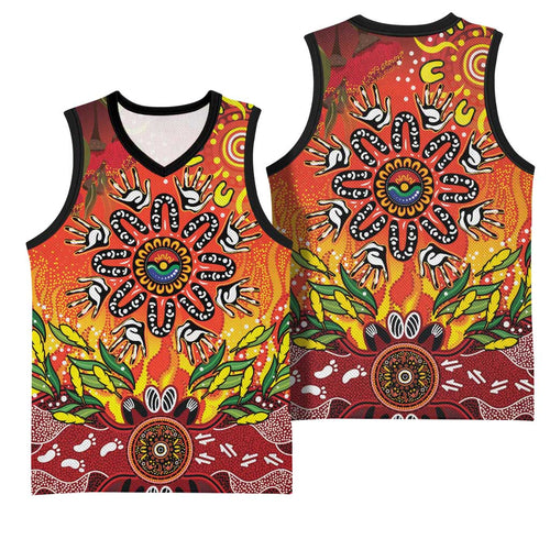 NAIDOC Week 2026 Basketball Jersey 50 Years of Deadly Aboriginal Dot Art