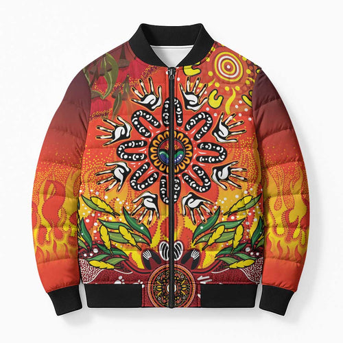 NAIDOC Week 2026 Bomber Puffer Jacket 50 Years of Deadly Aboriginal Dot Art