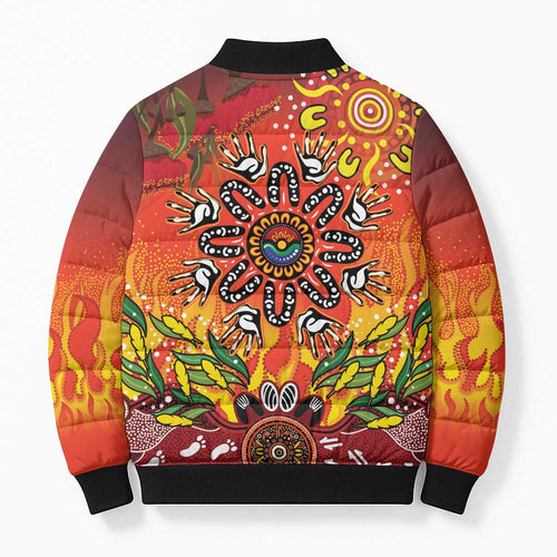 NAIDOC Week 2026 Bomber Puffer Jacket 50 Years of Deadly Aboriginal Dot Art